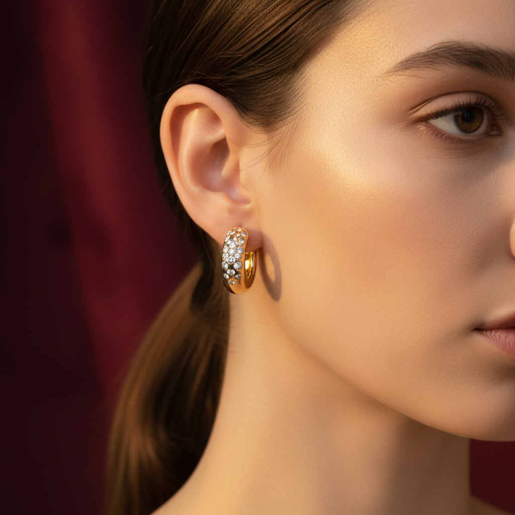 Luxe Sparkle Hoop Earrings