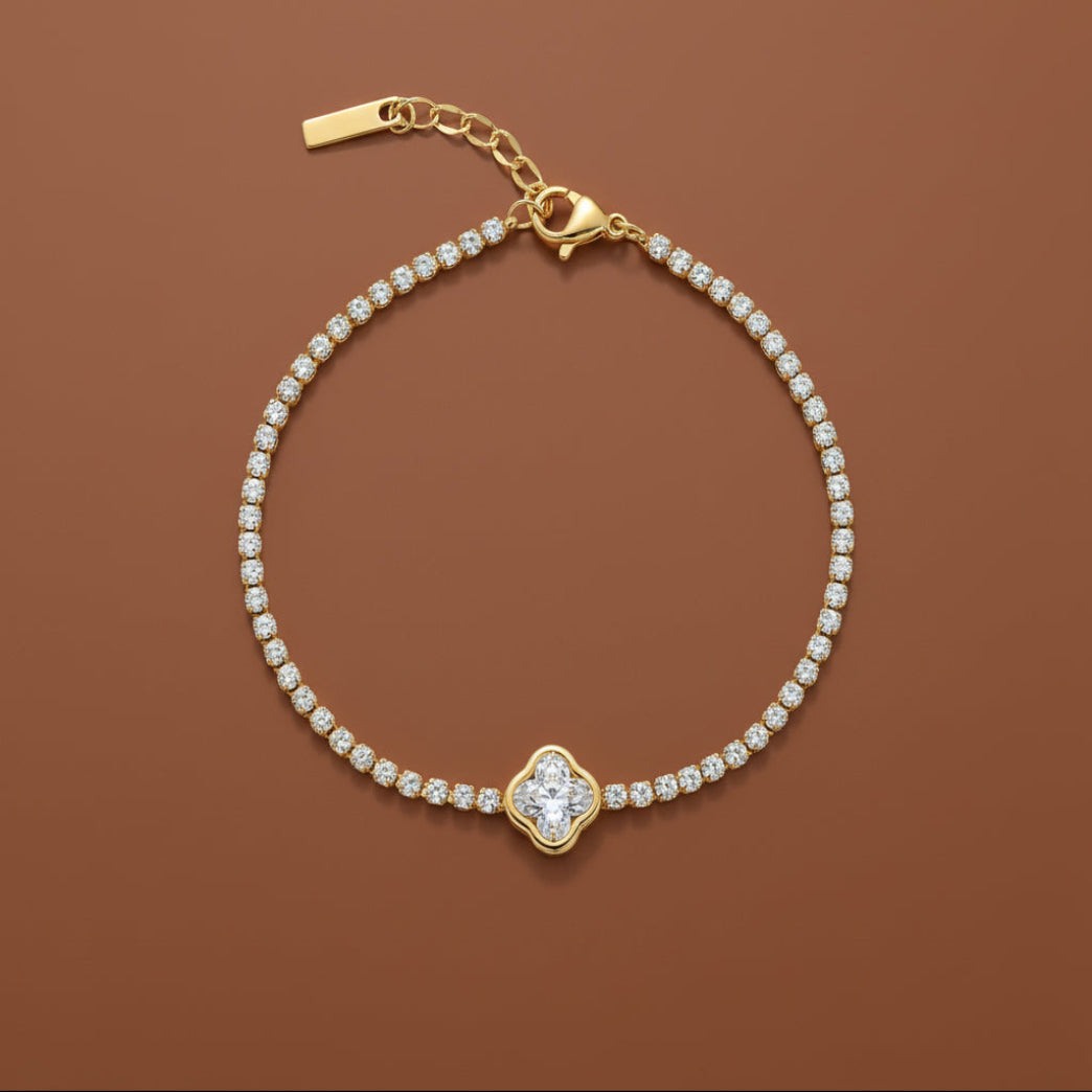 Crystal Luxe Tennis Bracelet – premium gold plated crystal tennis bracelet by Swikaar