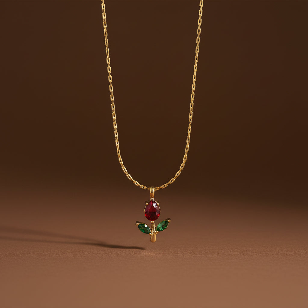Dainty Rose Pendant Necklace