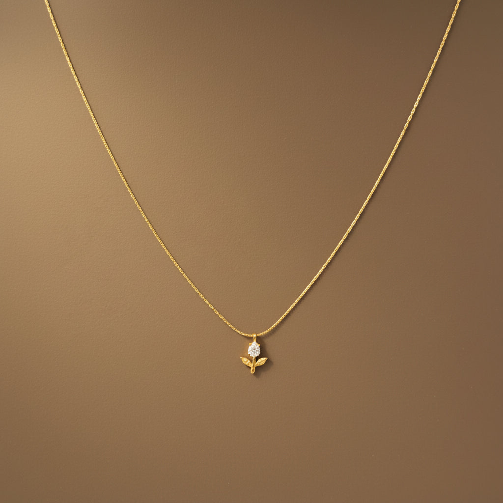 Minimal Floral Drop Necklace