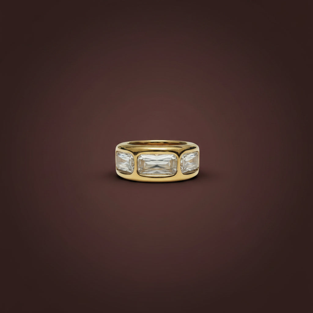 Chunky Crystal Luxe Statement Ring – gold plated bold crystal cluster ring by Swikaar