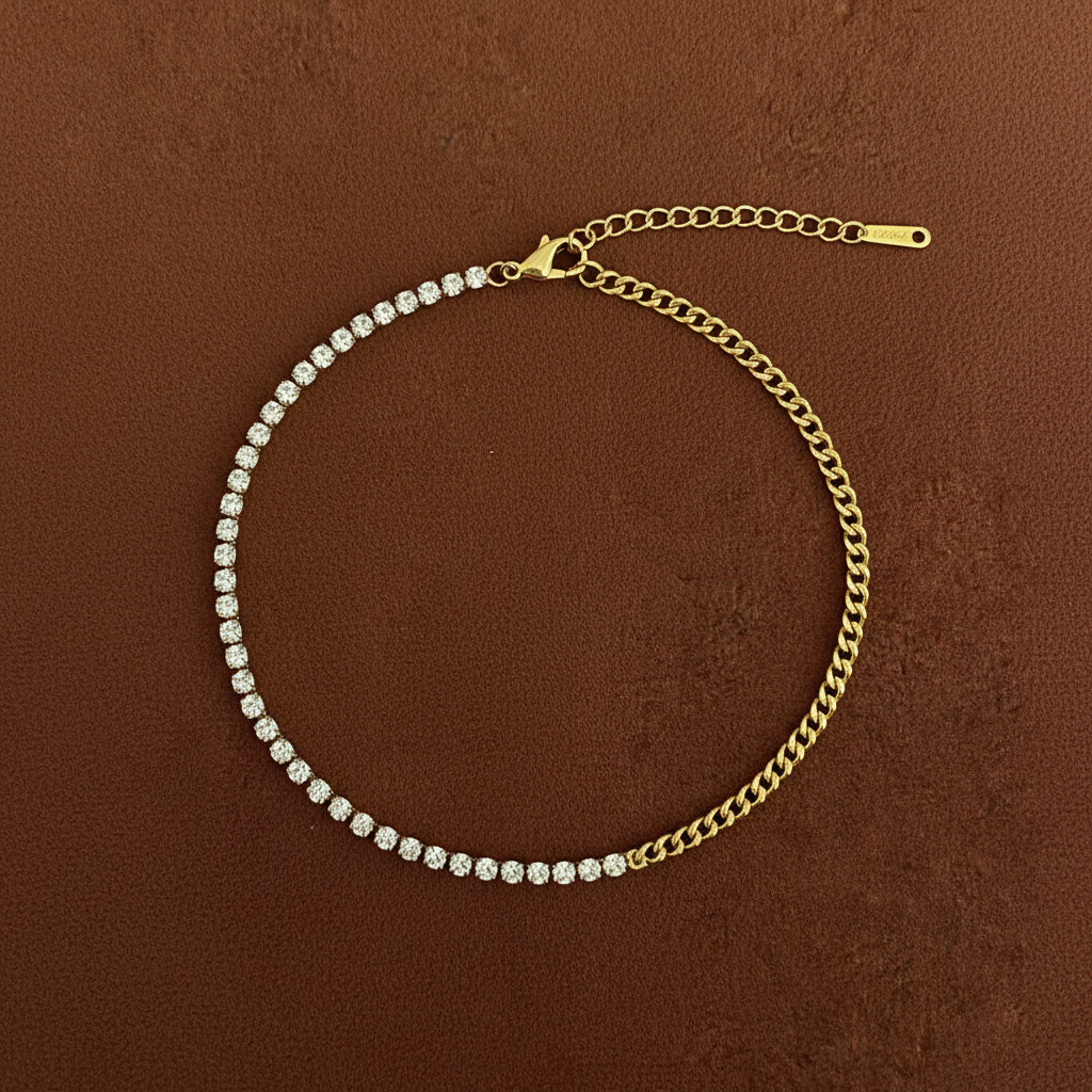 Convertible Dual Style Tennis Bracelet – gold plated 2-in-1 crystal bracelet by Swikaar