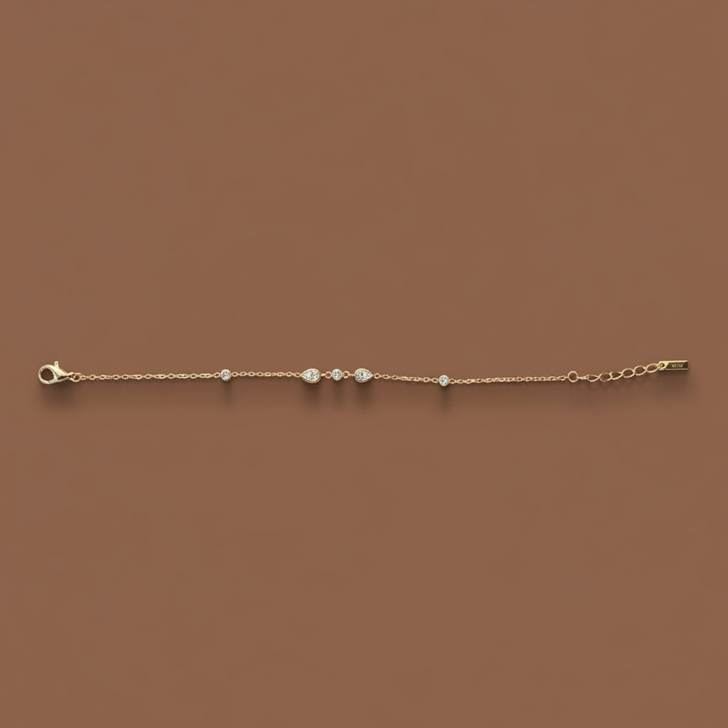 Delicate Teardrop Crystal Bracelet – gold plated crystal chain bracelet by Swikaar