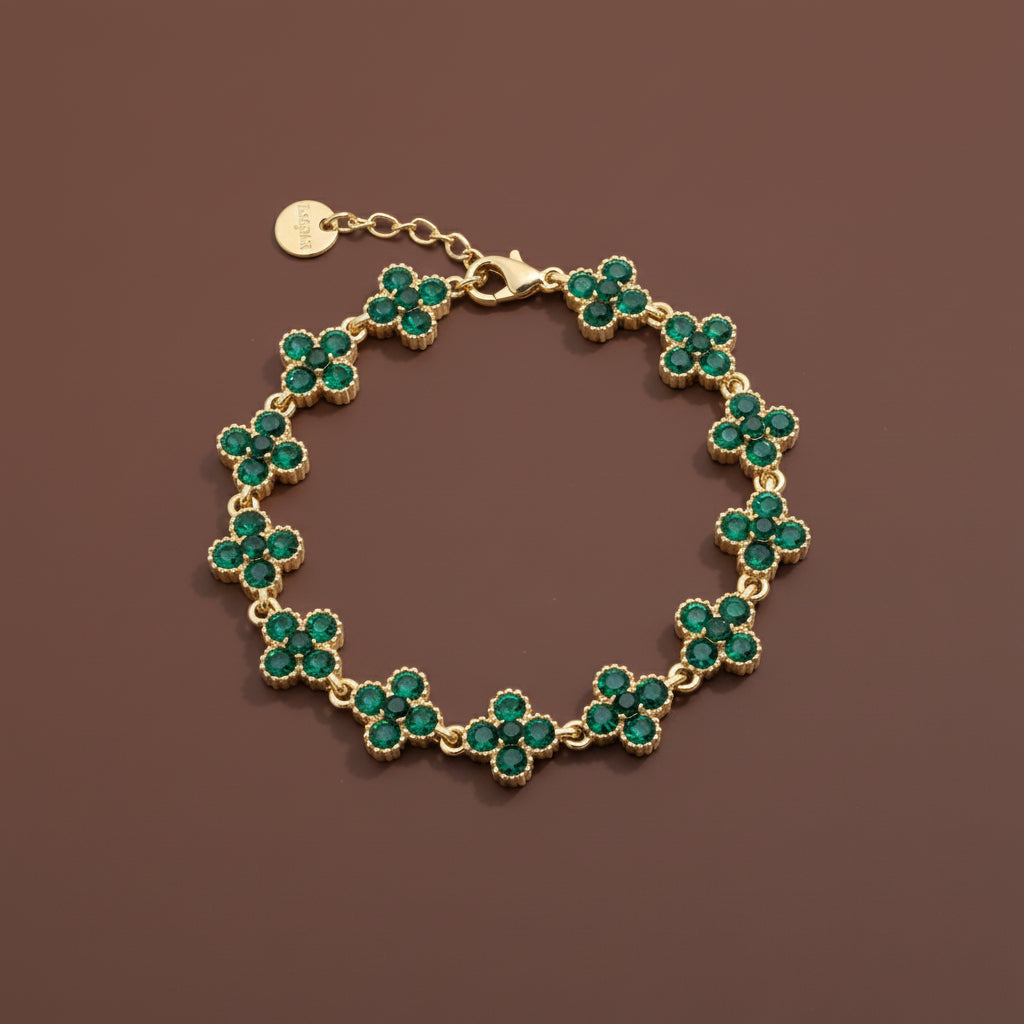 Lucky Clover Luxe Bracelet – gold four-leaf clover chain bracelet