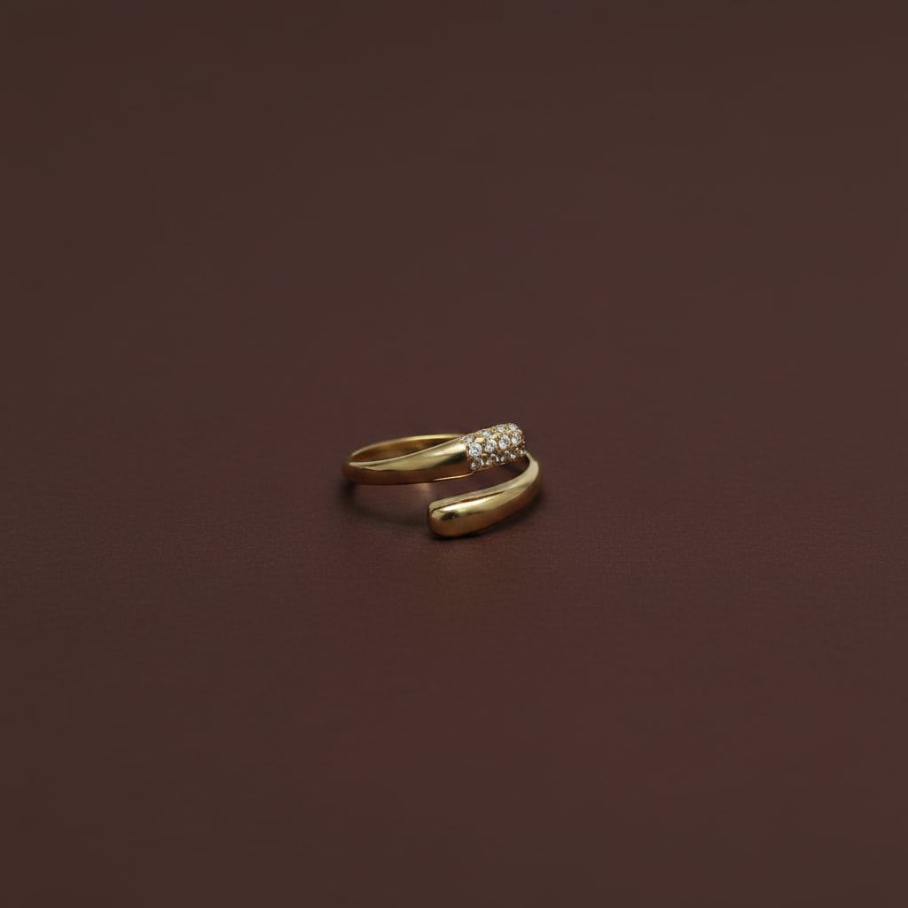 Luna Dual Band Statement Ring – gold plated double band ring by Swikaar