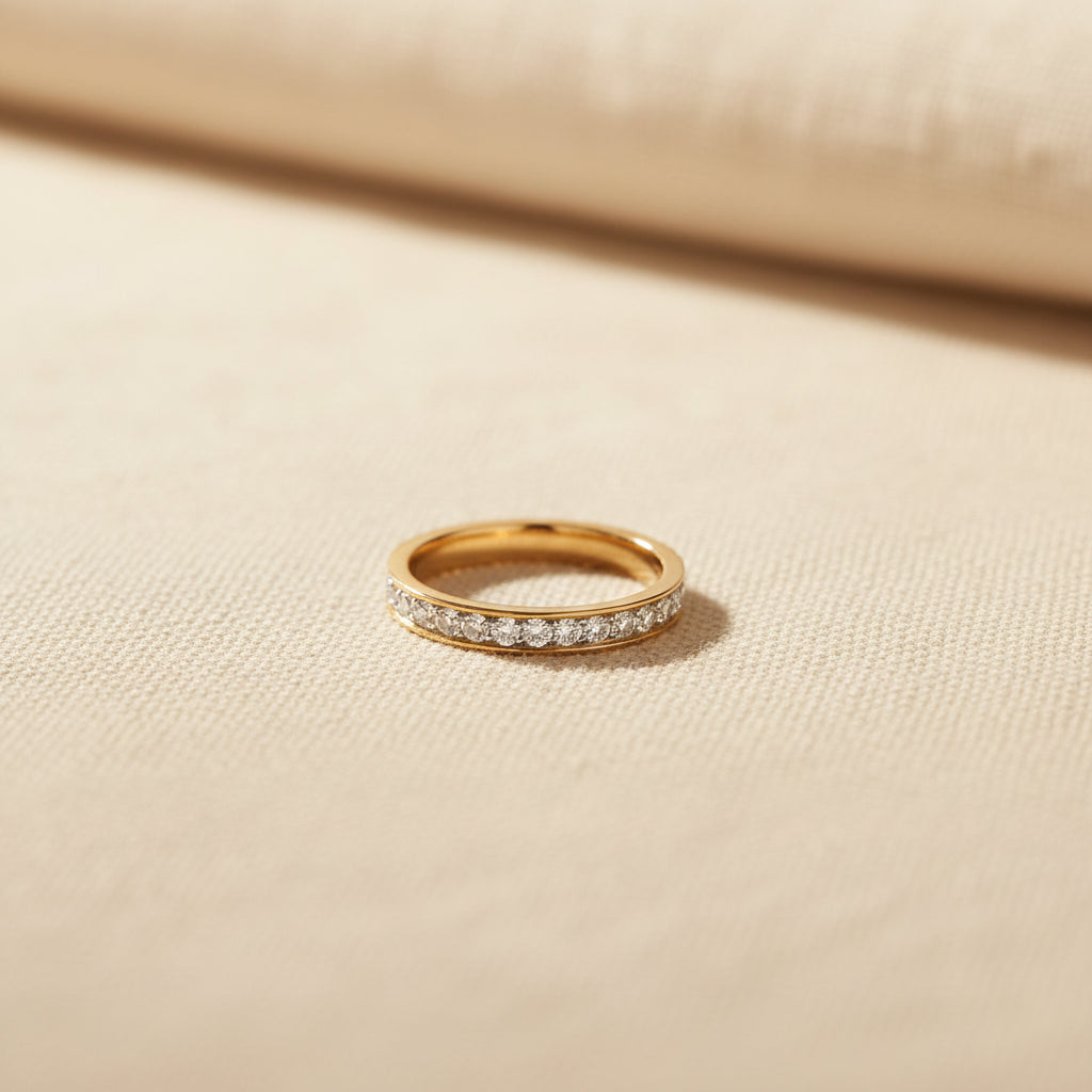 The Eterna Crystal Band Ring presented in premium Swikaar packaging, making it an ideal gift for anniversaries or special milestones.